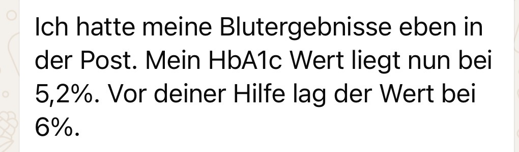 Kundennachricht: HbA1c 6&thinsp;% zu 5,2&thinsp;%