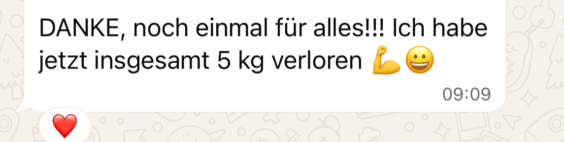 WhatsApp-Nachricht: 5&nbsp;kg Gewichtsverlust